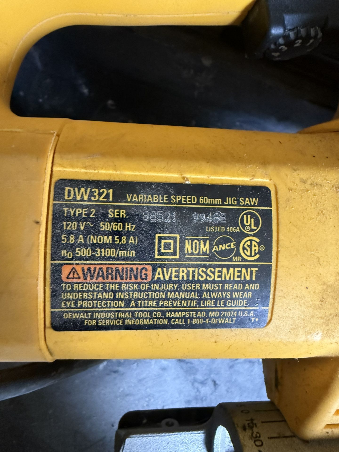 variable speed 60mm jig saw