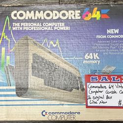Commodore 64 Vintage Computer Console Complete In Original Box Like New 
