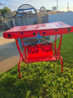 Kids Patio Swing Chair with Canopy, Double Seat