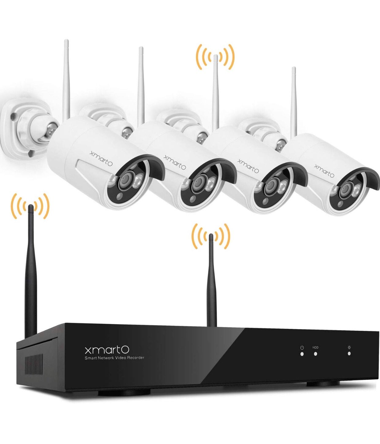 [Dream Liner WiFi Relay] xmartO 8 Channel 960p HD Wireless Security Camera System with 4x 960p 1.3Megapixel Indoor/Outdoor WiFi Cameras (NVR Built-in