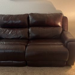 Dark Brown Reclining Couch Set 