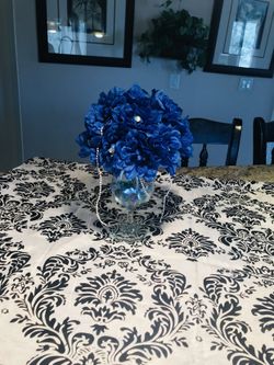 Royal blue event centerpiece