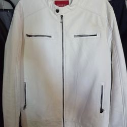 Guess Men's Faux Leather Moto Jacket