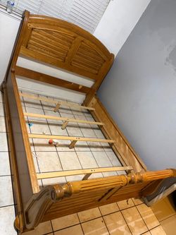 Solid Wood Sleigh Bed Frame