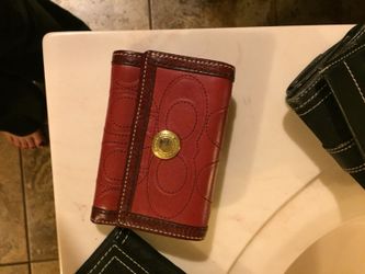 Red leather Coach wallet