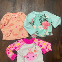 Lot of 3 Girls Bathing Suit Long Sleeve Shirts Size 6 months by koala baby #3