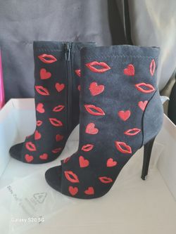 Red & Black Booties size 6