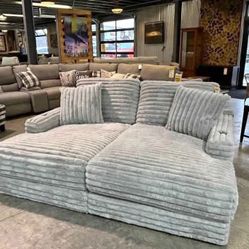 Corduroy Grey Couch 