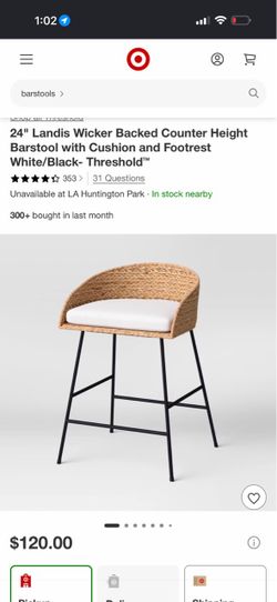 Two 24” Counter height barstool