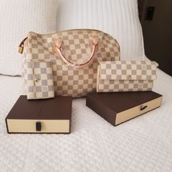 Louis Vuitton Damier Speedy Bag Wallet And Keychain