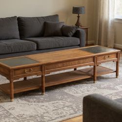 Modern Drexel Coffee Table With Stone Inserts 