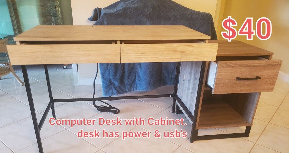 Desk & Cabinet