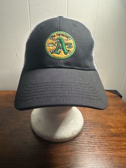 Vintage BD&A Swingin' A's Trucker Hat Black/White Mesh Back Adjustable One Size