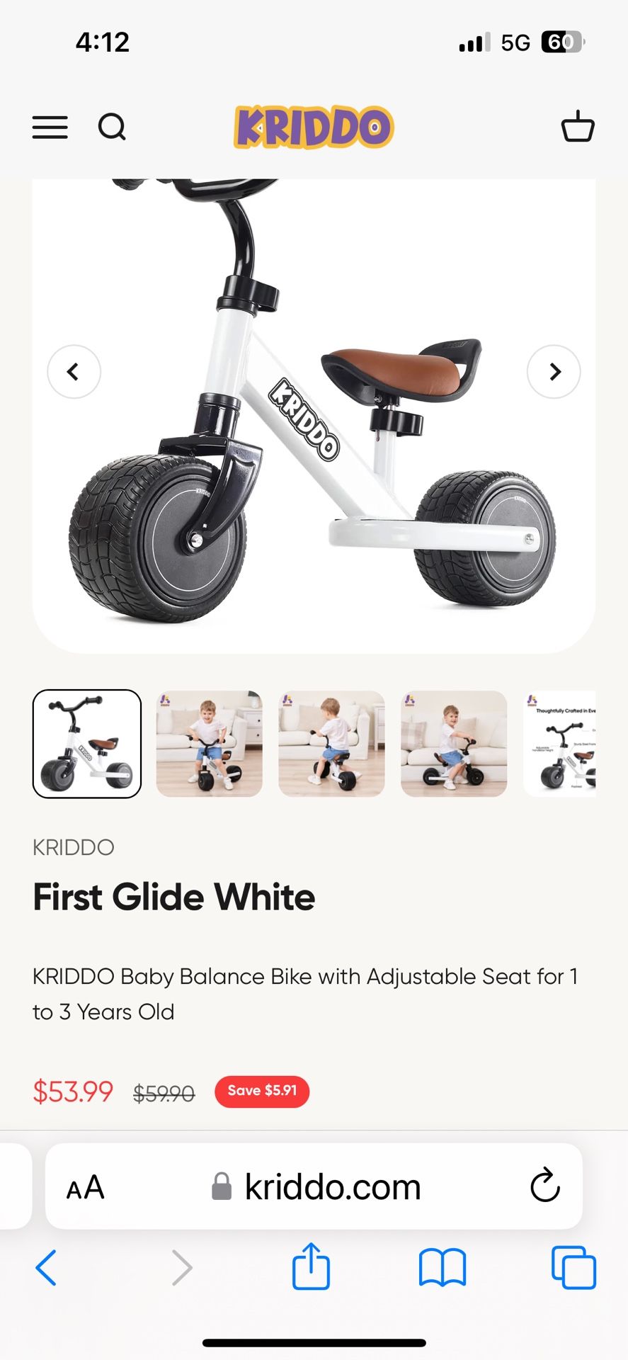 Kriddo Baby Balance Bike