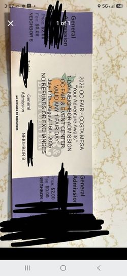 Oc Fair ticket
