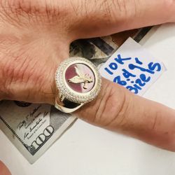 10K Solid Gold Ring For Wedding 8.4Gr Size 13