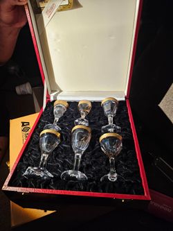 Faberge glasses and mouth blown Moser