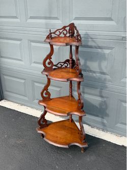 Vintage Victorian Eastlake Carved Corner Whatnot Etagere | Late 19th Century