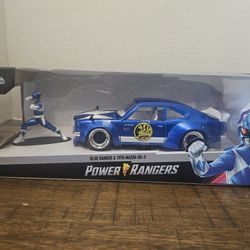 Jada 1:24 1974 Mazda RX-3 & Blue Ranger Figure  Diecast