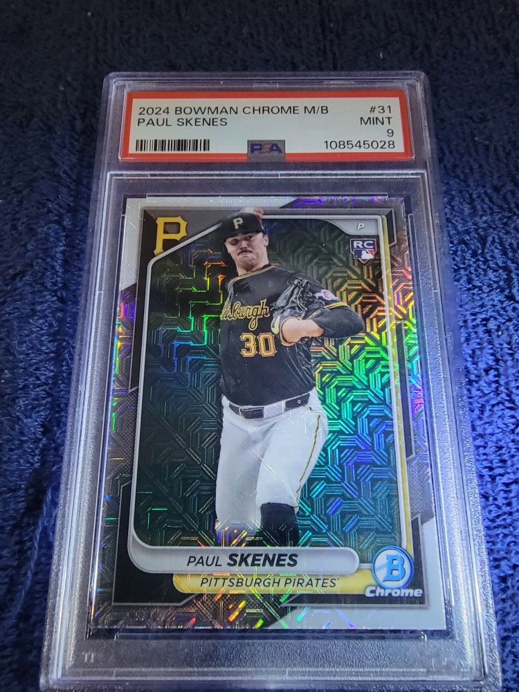 PAUL SKENES CHROME ROOKIE CARD PSA 9