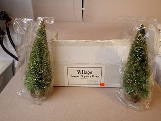 Frosted topiary trees Department 56