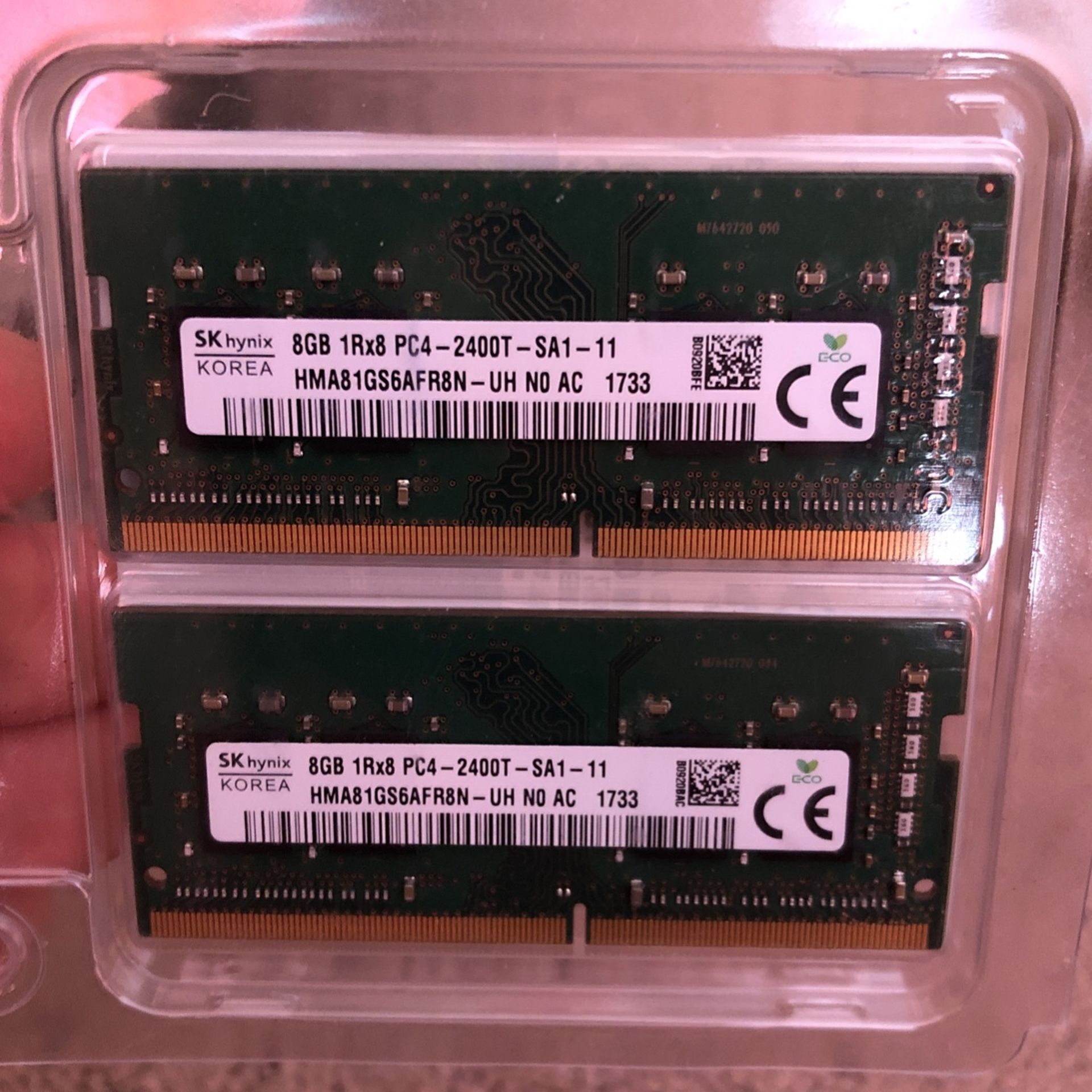 16gb Computer Memory Ram - 2x 8gb PC4 2400T DDR4