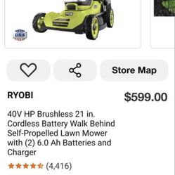 Ryobi Lawn Mower Self Propelled  40v Brushless