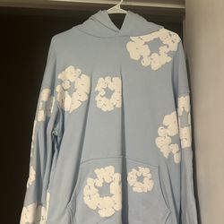 Blue denim tear hoodie