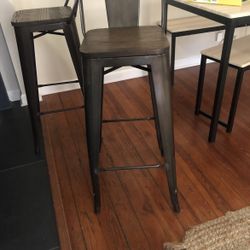 2 Brown Bar Stools