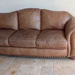 Solid Top Grain Leather Couch