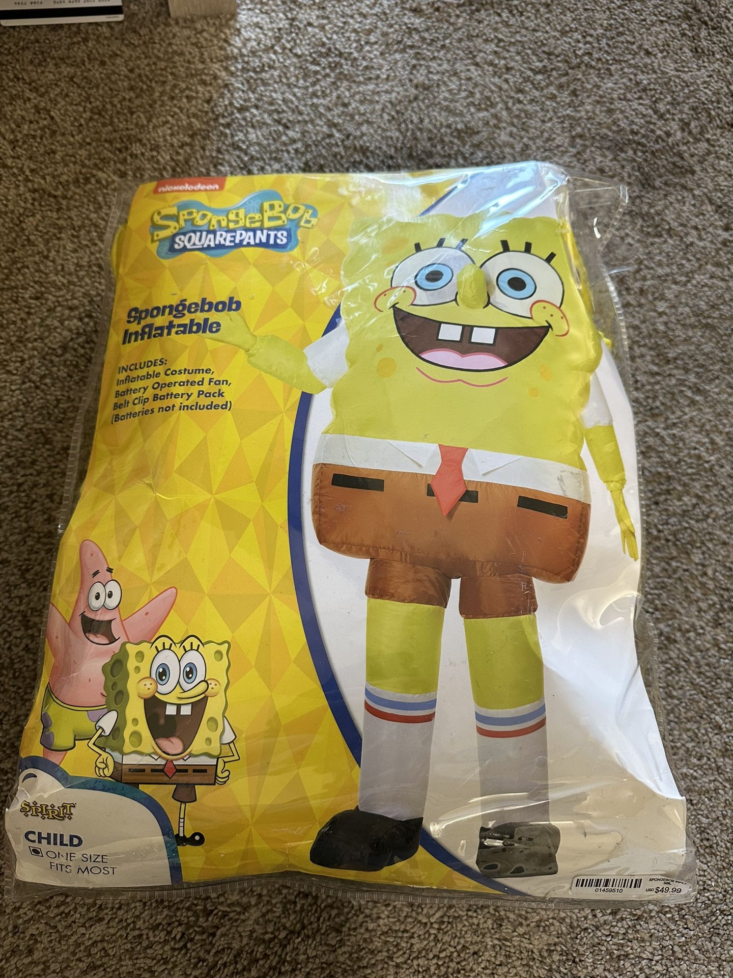 Kids Inflatable SpongeBob Costume 