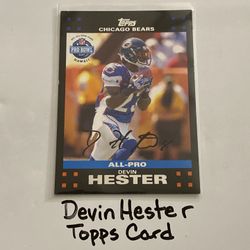 Devin Hester Chicago Bears Hall of Fame KR Topps Card. 