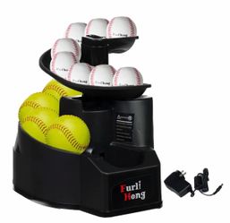 Rechargeable baseball/softball toss machine