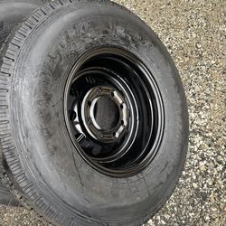 4 trailer rims amd tires 235 85 16 14 ply $900