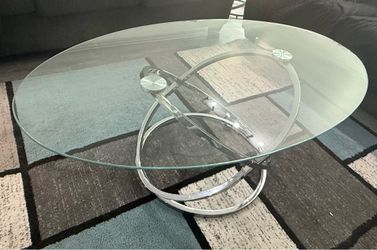 Modern Glass and Chrome Coffee snd side tables set (3 pieces)