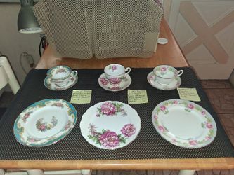 8 sets of bone china plate saucer teacup.. 24-pieces total. Selling as a bundle. Awesome condition! All sales final.