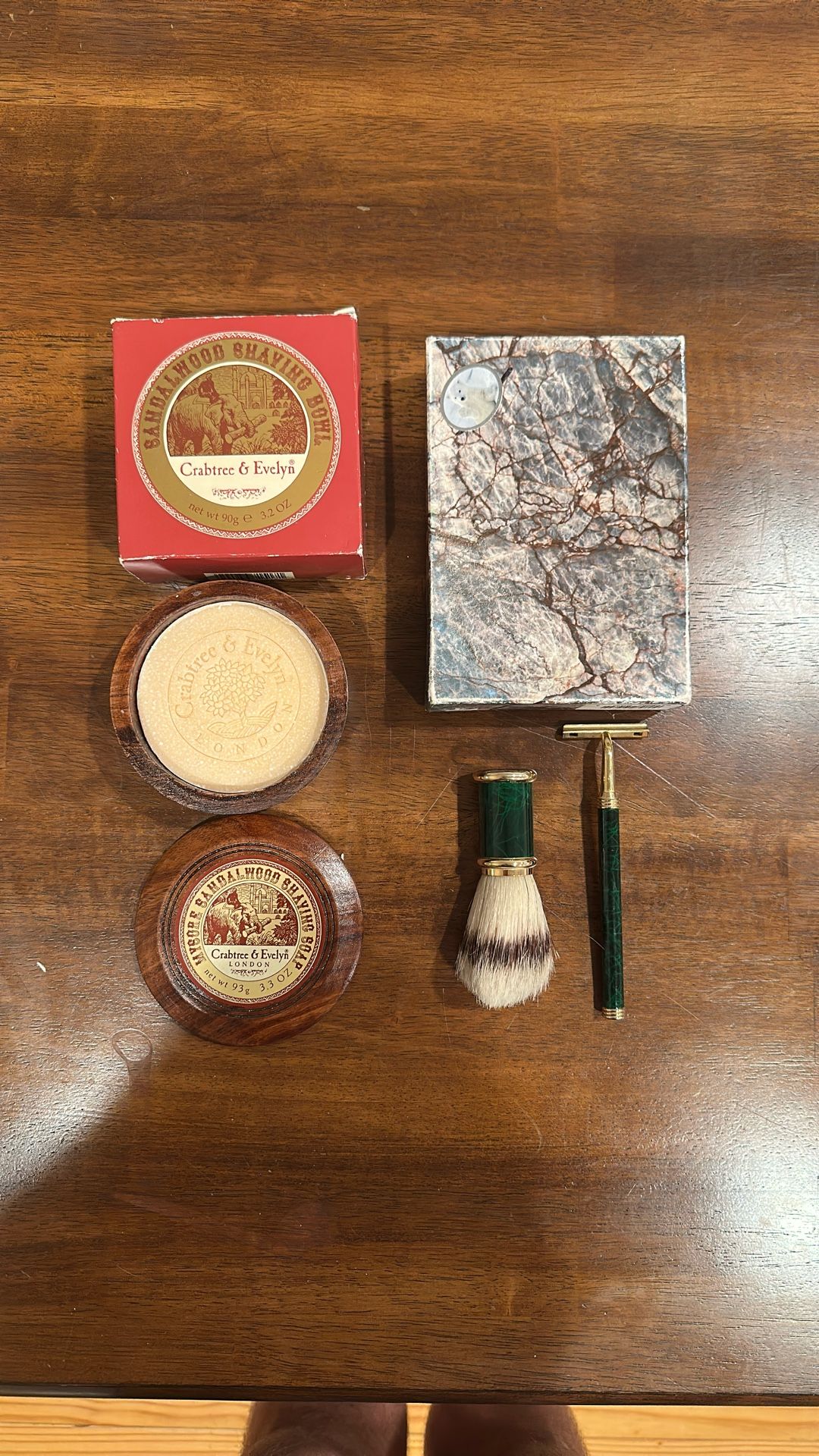 Crabtree And Evelyn Sandalwood Shaving Bowl And Antique Shaving Kit
