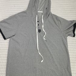 Gray Shirt With a Hoodie