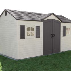 Lifetime 15 Ft. x 8 Ft. High-Density Polyethylene (Plastic) Outdoor Storage Shed with Steel-Reinforced Construction