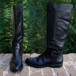 Franco Sarto Corinne Leather/Man-Made Upper, Balance Man Made Boots with Side Zipper Size 9.5 Only worn 1 time