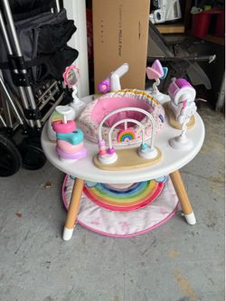 Little Acorn, 4-in-1 Baby Activity Center | Montessori-Inspired Design | 8 Interactive Toys | Tummy Time, Exersaucer & Toddler Table | Shower Gift | E
