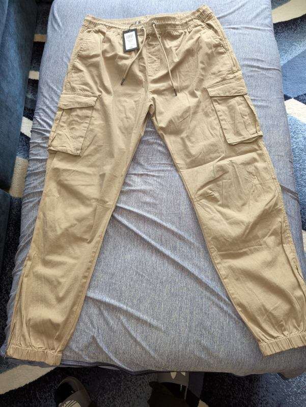 Champs CSG Venture Cargo Zip Pants Joggers Drawstring Elastic Waist, 2XL, Khaki