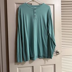 Men’s Lands End Long Sleeve Shirt Size XL 3 Buttons
