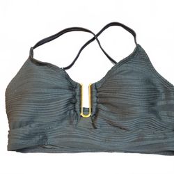 Unbranded Black Bikini Top With Gold U Accent And X Straps Size Large