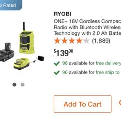 Ryobi Radio With Battery 🪫 And Charger 🔌 Price Firme 