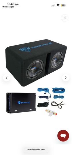 Rockville DK58 PACKAGE Car Audio Sub Amp & Enclosure, 1600W Peak, Black