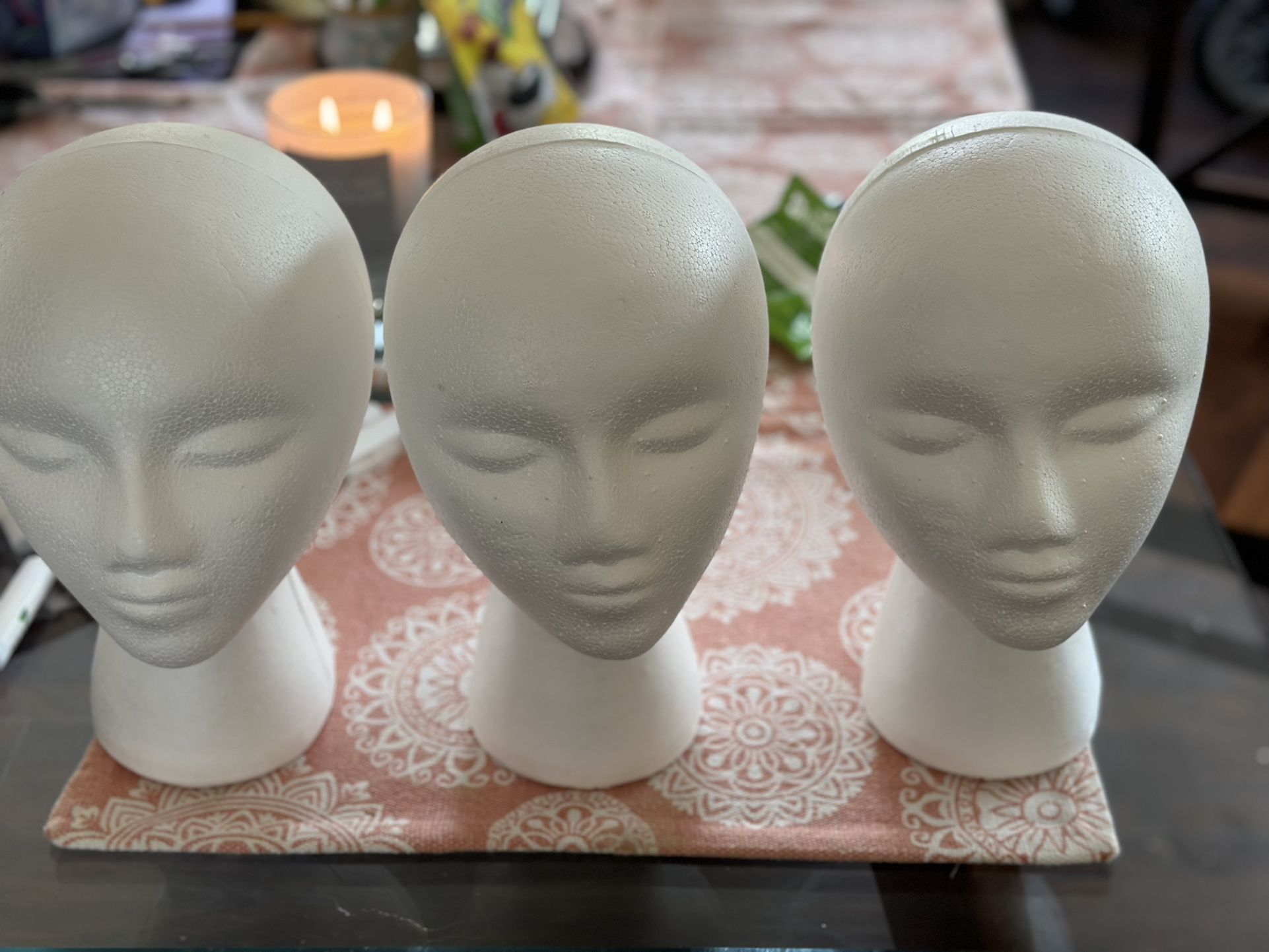 Foam Heads (3) For Wigs