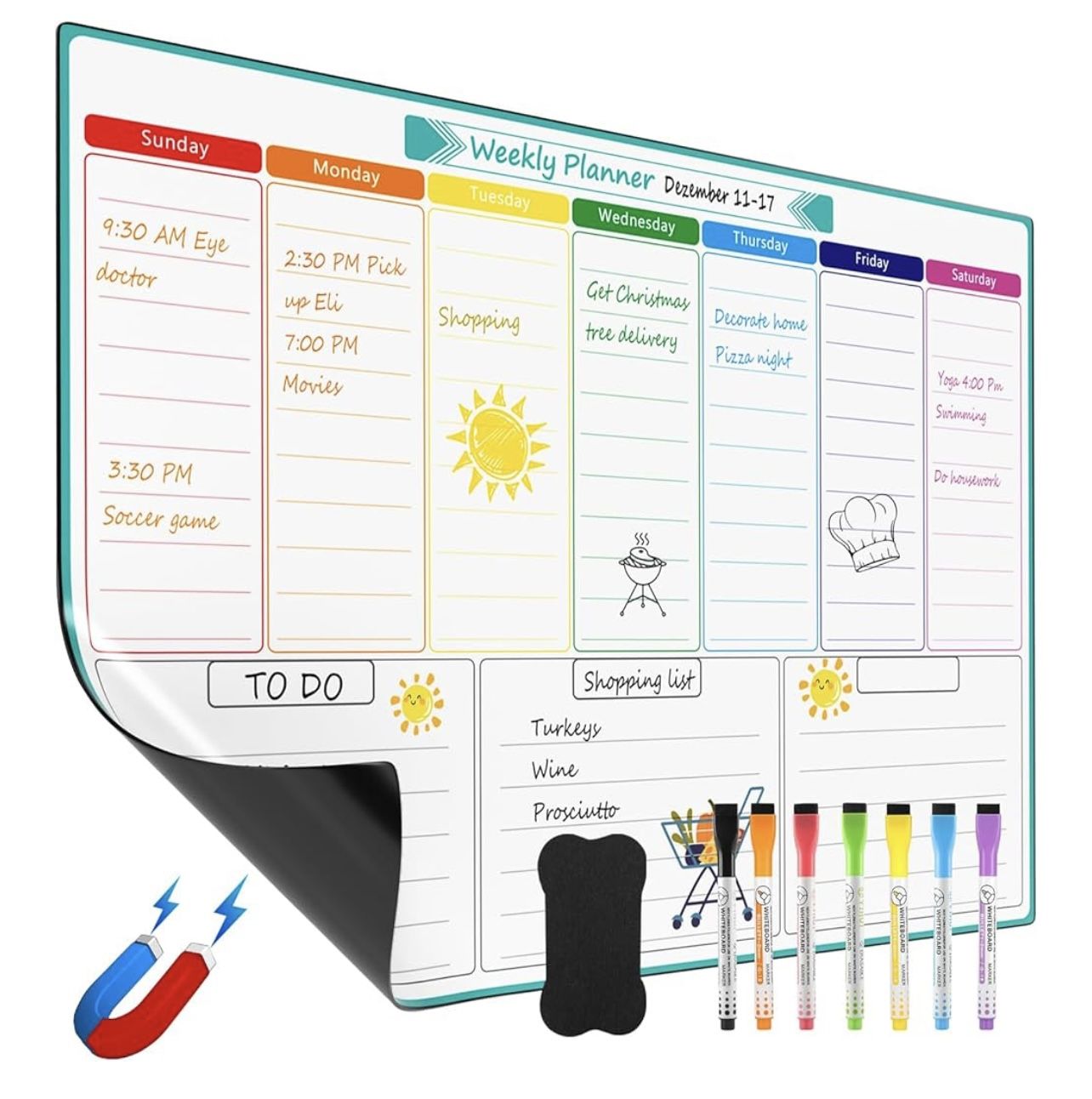Weekly Dry Erase Board for Fridge