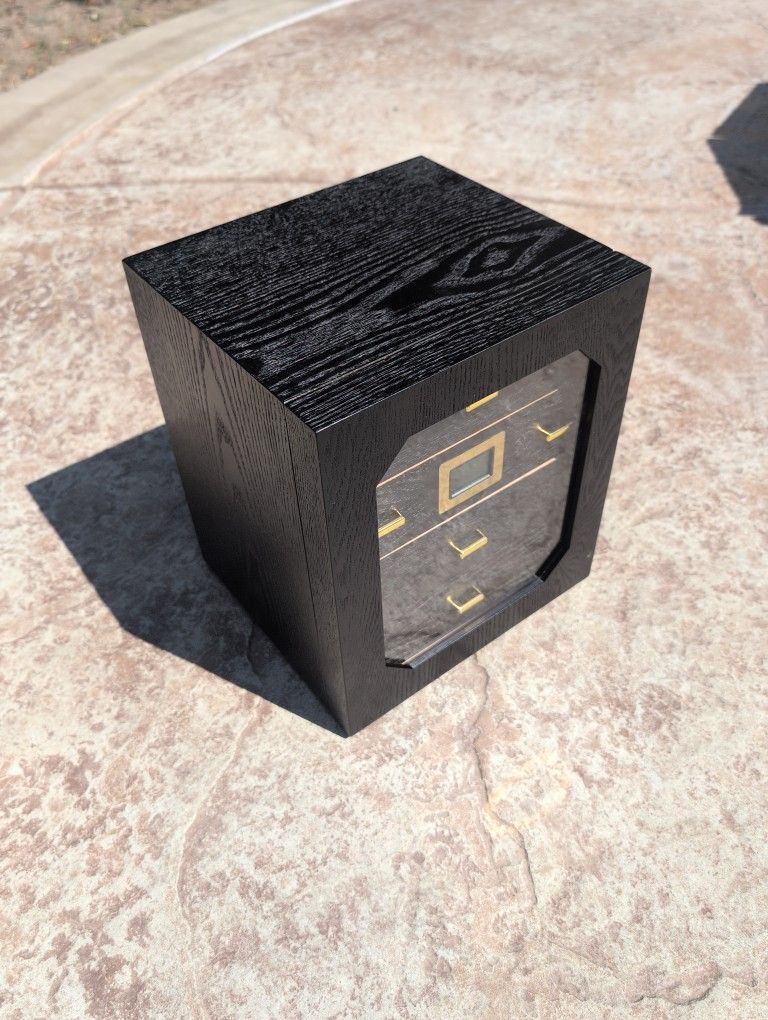 Wood & Gold Desktop Humidor Cabinet