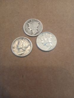 3 Mercury Dimes